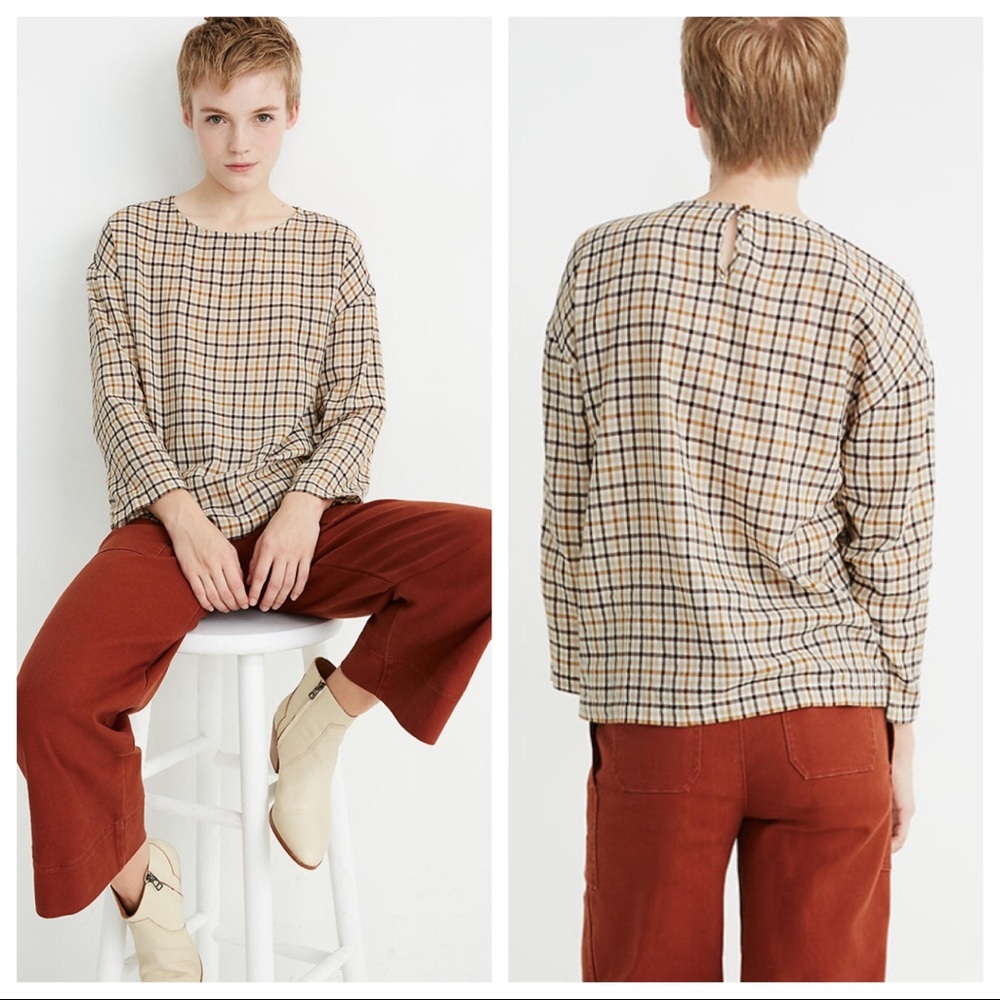 NWT! Madewell Boxy Tee Top in Houndstooth